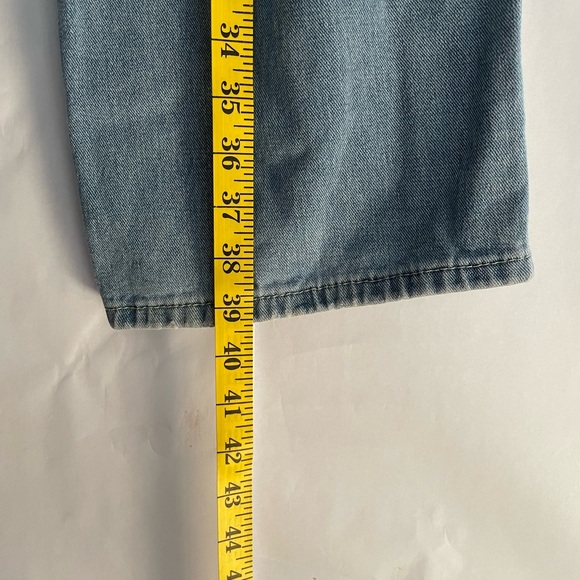 Kids Light Wash Denim w/ Bleached Hearts Design Wide Leg, size L - Picture 7 of 10